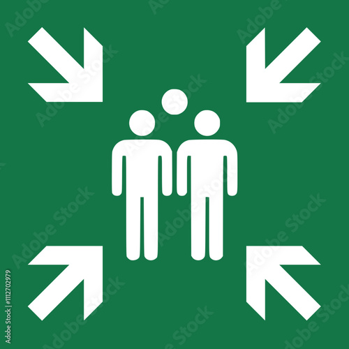 Evacuation assembly point illustration