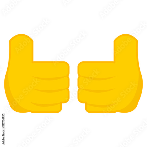 Yellow double thumbs up hand