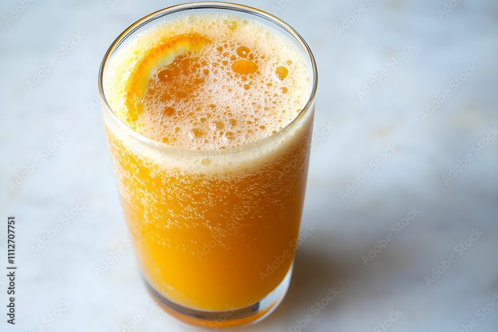 Refreshing Sparkling Orange Juice with Frothy Top, drink, fresh, bubbles, pulp Refreshing Sparkling Orange Juice with Frothy Top, drink, fresh, bubbles, pulp
