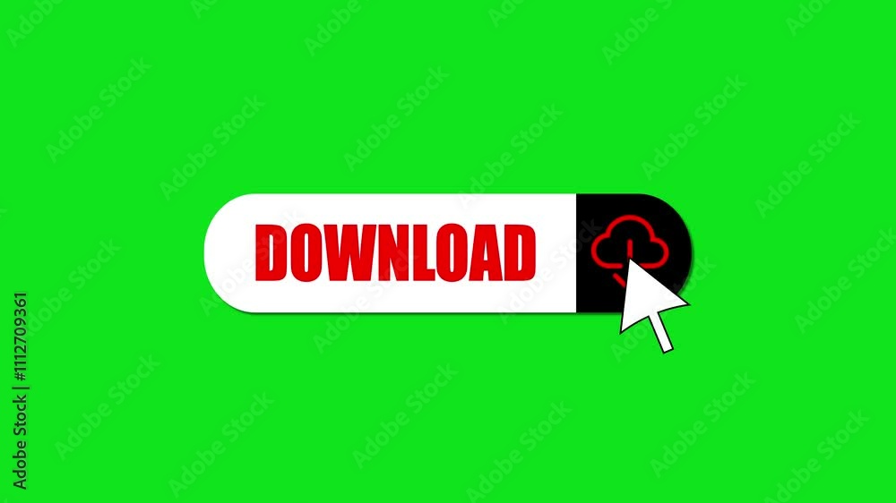 Download icon animation. Animated download button with arrow icon and smooth download arrow motion effect.