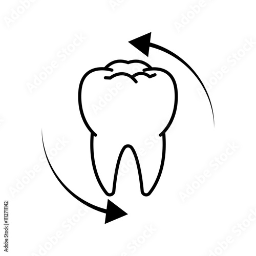 Tooth icon .color editable .on white background