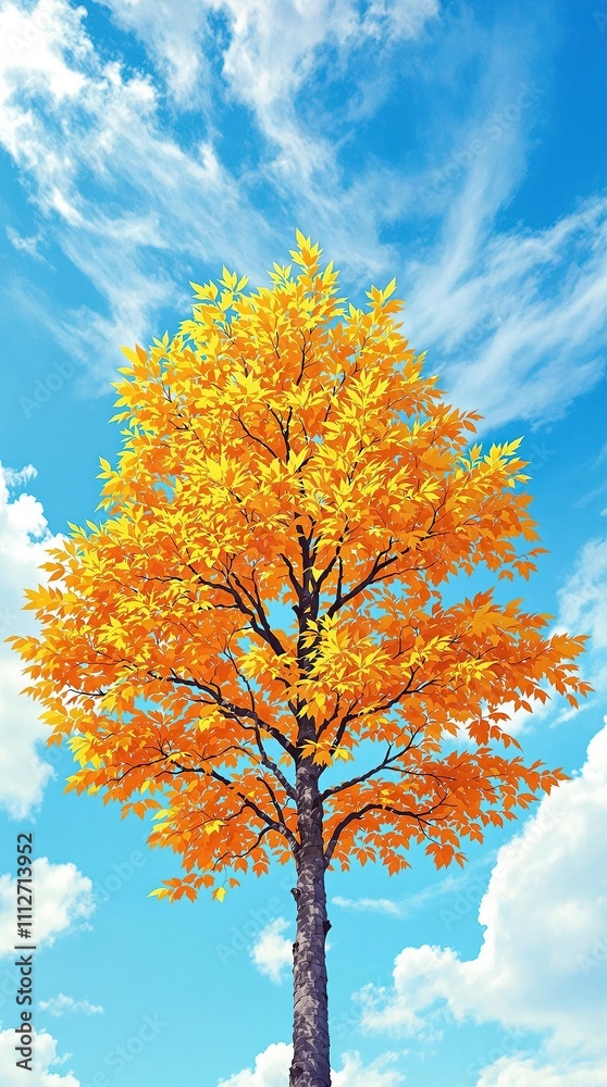 The last remaining leaves on the tree stand tall against a bright blue sky, landscape, bare trees, seasonal change, natural scenery. The last remaining leaves on the tree stand tall against a bright blue sky, landscape, bare trees, seasonal change, natural scenery.