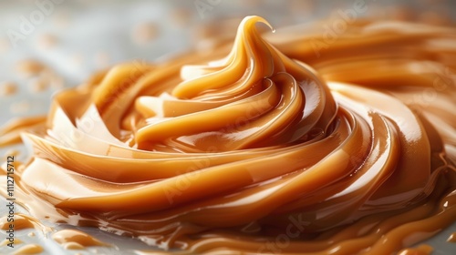 Close up of delicate liquid caramel swirls with smooth lines as background texture.jpeg