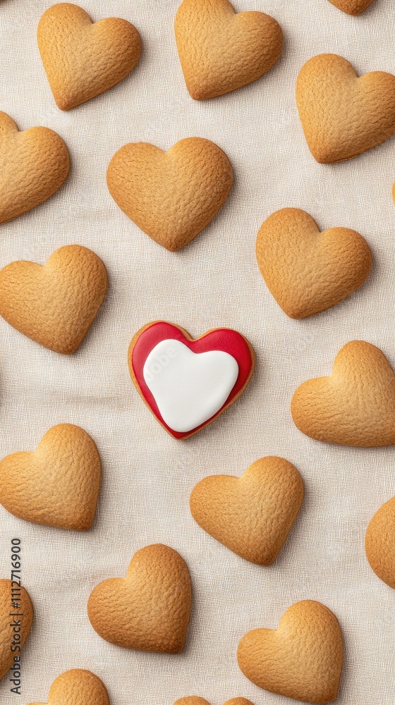 Delightful gingerbread heart cookies create a charming display perfect for Valentine's Day celebrations