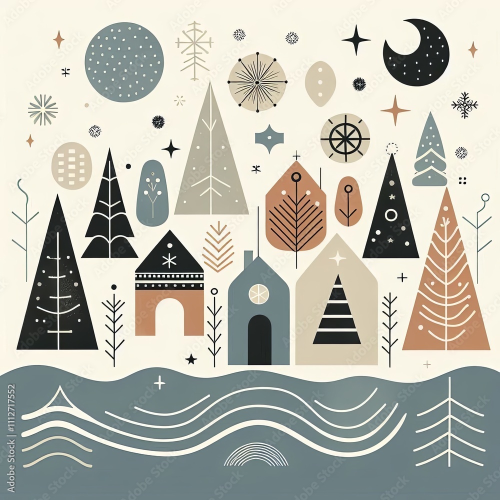 custom made wallpaper toronto digitalWinter composition with Scandinavian Christmas flavor