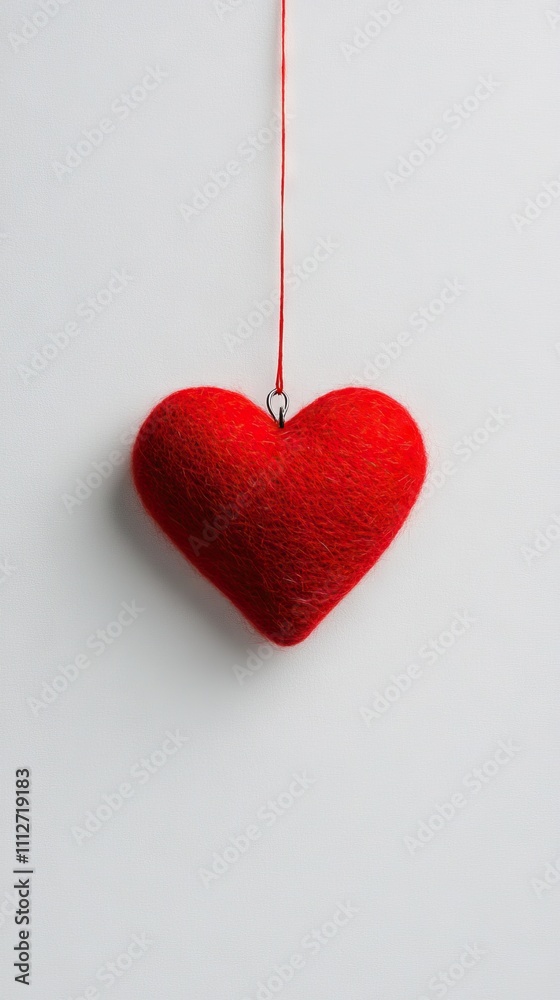 Heart on a fishing hook symbolizes love and longing for Valentine's Day celebration Heart on a fishing hook symbolizes love and longing for Valentine's Day celebration