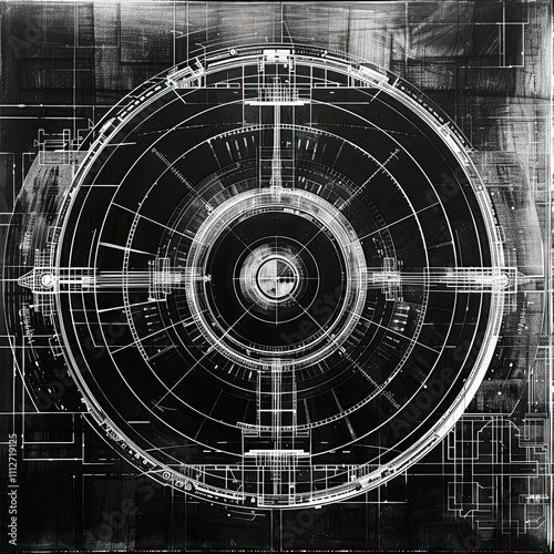 Futuristic Technology Texture: Abstract Background Evoking the Precision of a Blueprint, Infused with the Artistry of Science and Modern Line Design