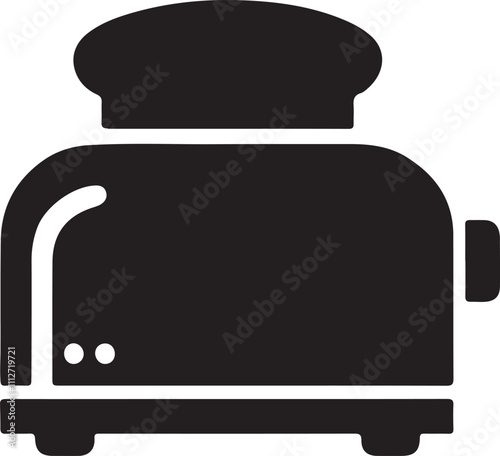 Toaster icon silhouette vector art illustration.