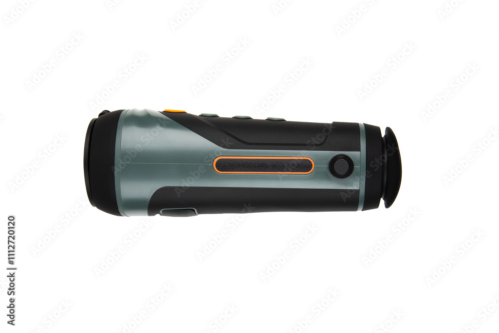 Modern monocular thermal imager isolate on a white background. A device for fixing thermal radiation. Modern monocular thermal imager isolate on a white background. A device for fixing thermal radiation.