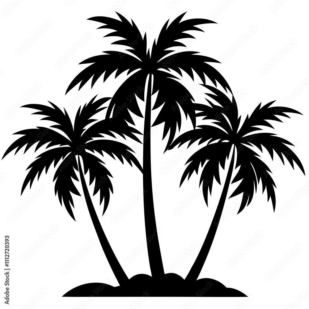 Obraz premium Silhouette Coconut Tree Vector