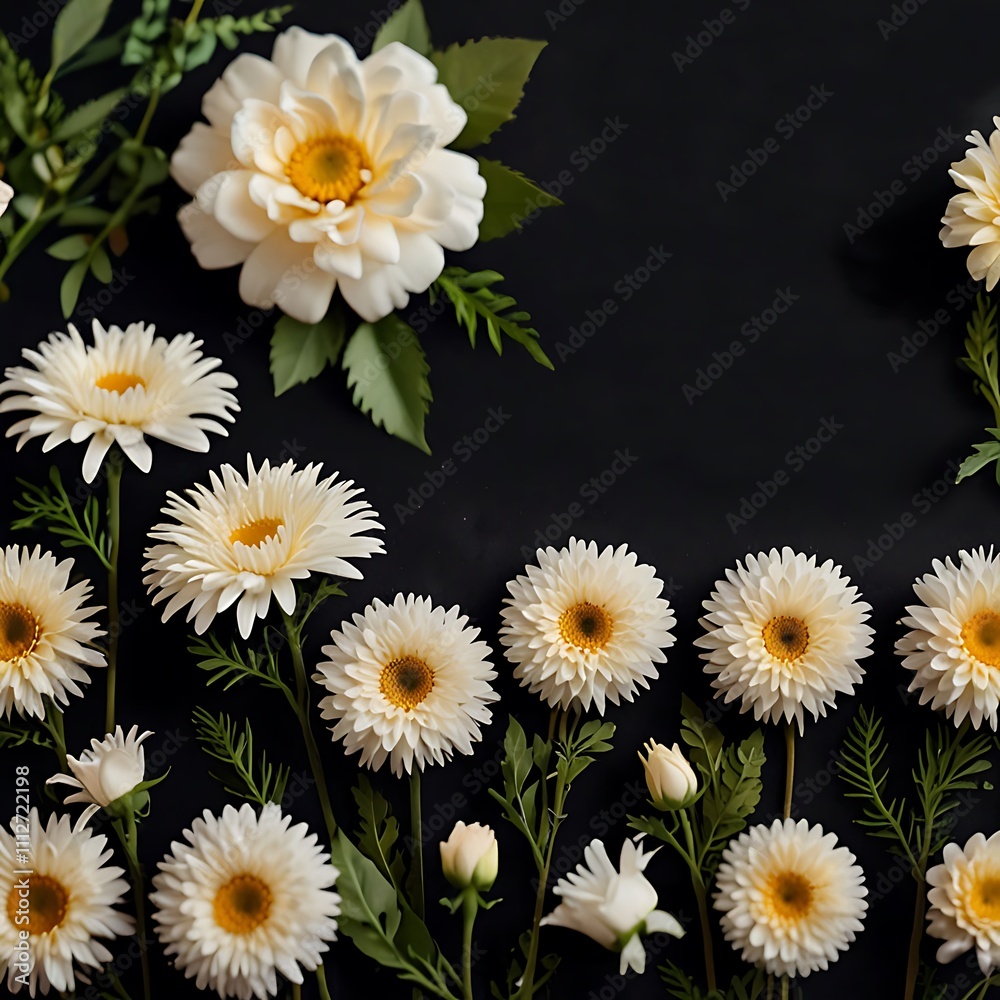 Fototapeta premium Elegant Natural Flowers Wedding Titles Design