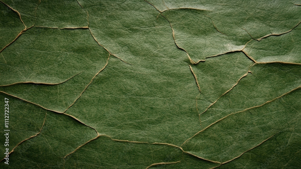 Green Leaf Texture with Cracks and Natural Patterns on Surface Green Leaf Texture with Cracks and Natural Patterns on Surface