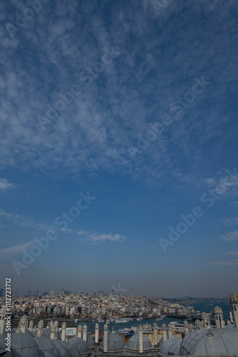 Panoramic view of Istanbul on a beautiful spring morning.