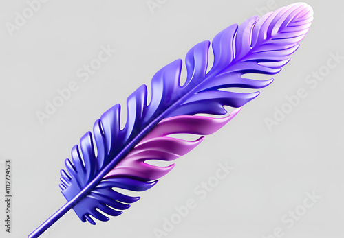 blue and white feather