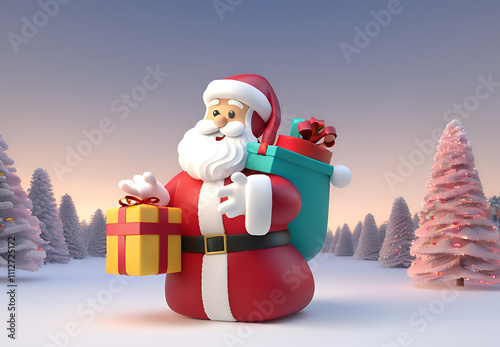 santa claus with gifts