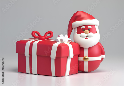 santa claus with gift box