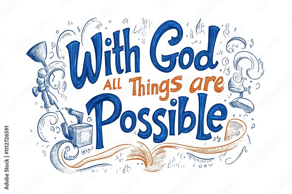 Fototapeta premium Colorful inspirational quote on possibility in spiritual graphic design