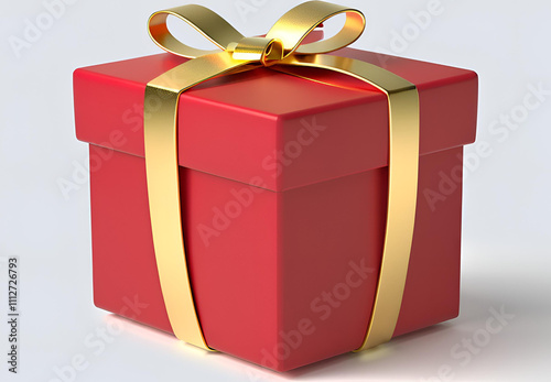 red gift box with gold ribbon