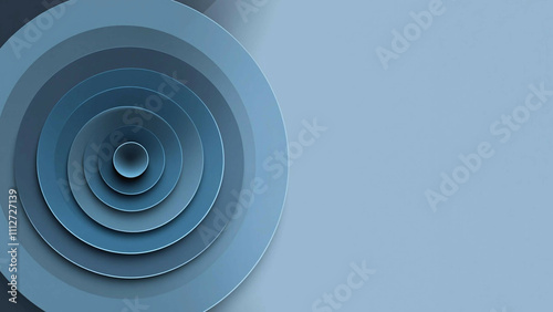 Abstract Blue Concentric Circles