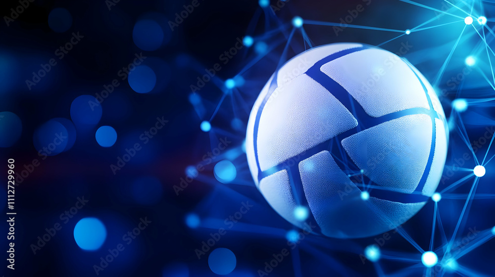 Abstract volleyball design with glowing lines. Abstract volleyball design with glowing lines.