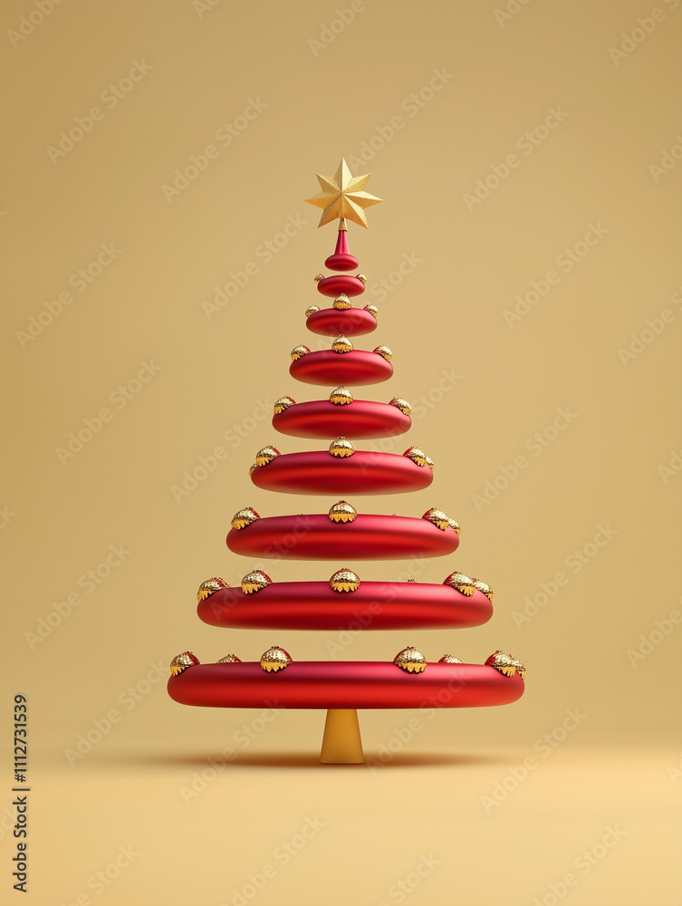 Decorated Christmas tree with a star and festive balls decorative vertical banner. Happy New Year creative concept poster. Digital illustration. AI artwork. Decorated Christmas tree with a star and festive balls decorative vertical banner. Happy New Year creative concept poster. Digital illustration. AI artwork.