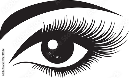eye with long eyelashes and brows