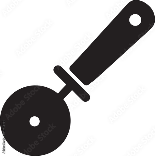 pizza cutter icon silhouette vector art illustration