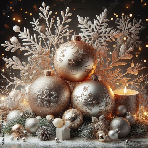 Christmas composition for decorating stylish cards and festive designs