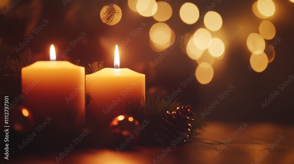 Warm, glowing bokeh creating a cozy holiday feel Warm, glowing bokeh creating a cozy holiday feel