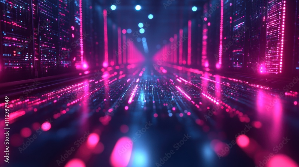 Hypnotic Data Flow in a Futuristic Server Room Hypnotic Data Flow in a Futuristic Server Room