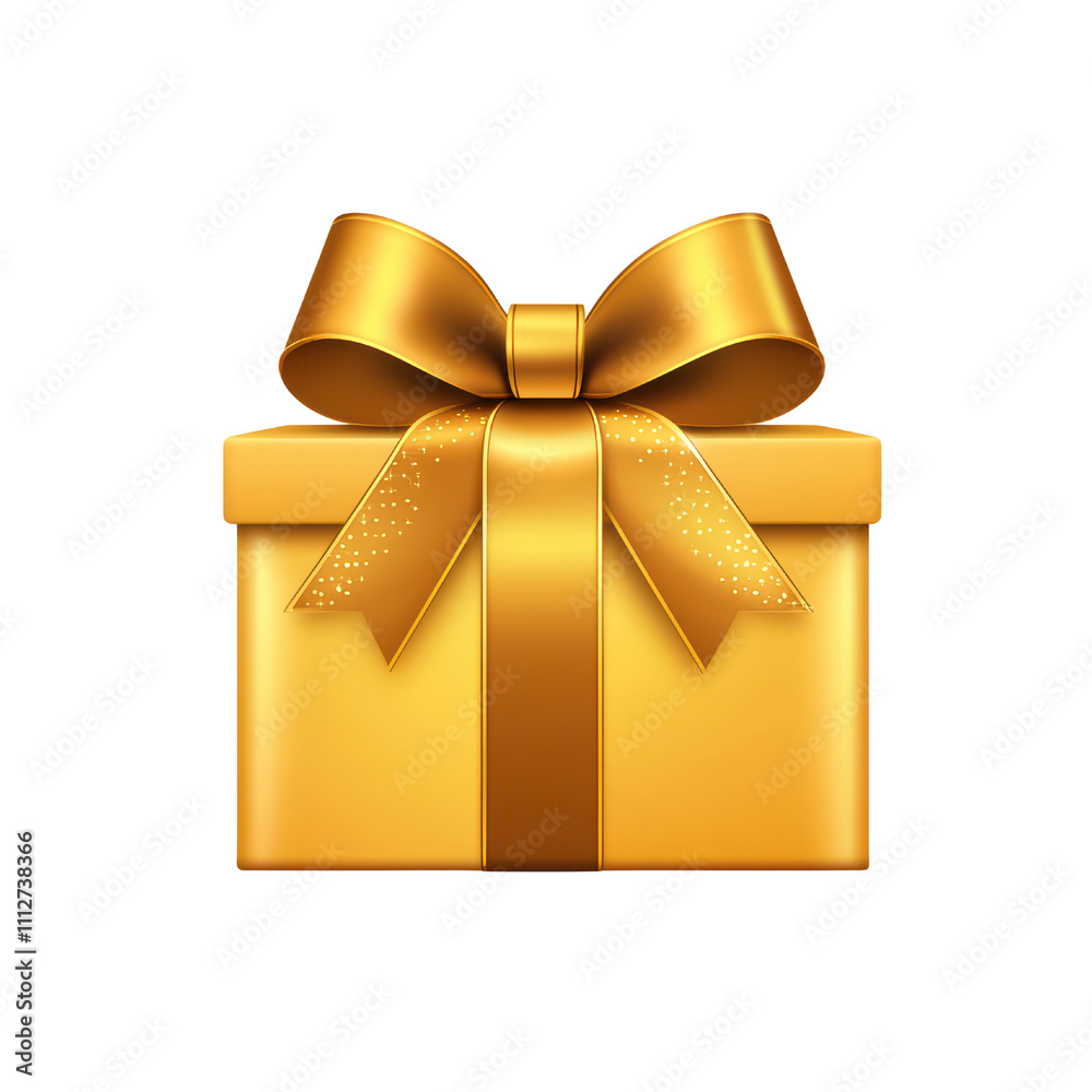 Golden gift box with shiny ribbon, perfect for celebrations and special occasions. isolated on transparent background Golden gift box with shiny ribbon, perfect for celebrations and special occasions. isolated on transparent background
