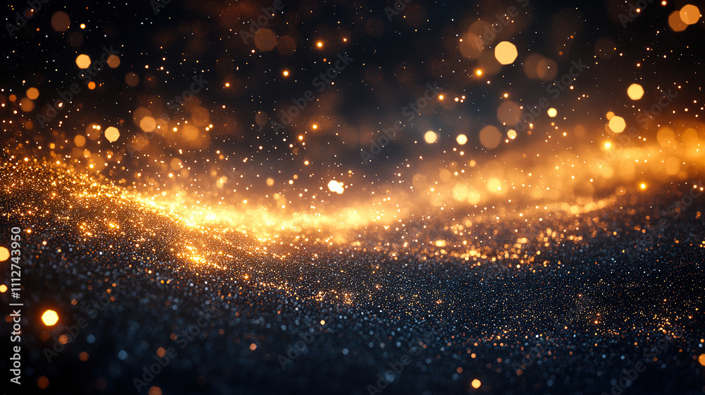 Fototapeta premium Night Sky Filled with Shimmering Stars on a Black Background