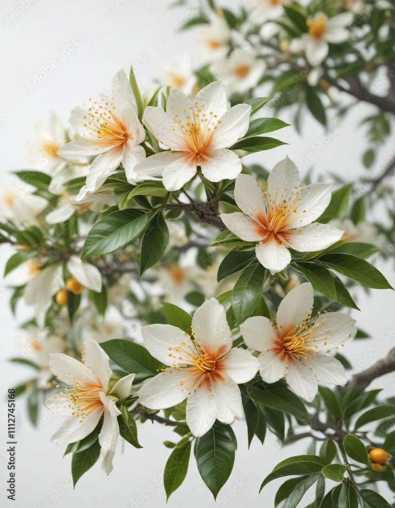 Delicate citrus tree blossoms against a clean white background, showcasing their intricate details and beauty , bloom, blossom flower, spring Delicate citrus tree blossoms against a clean white background, showcasing their intricate details and beauty , bloom, blossom flower, spring