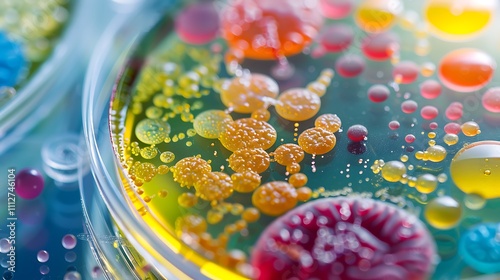 Macro photography of fungi and bacteria colonies