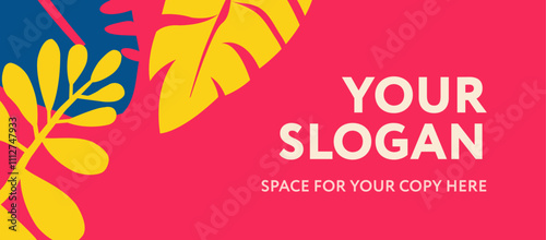 Social media banner with youthful tropical vibe