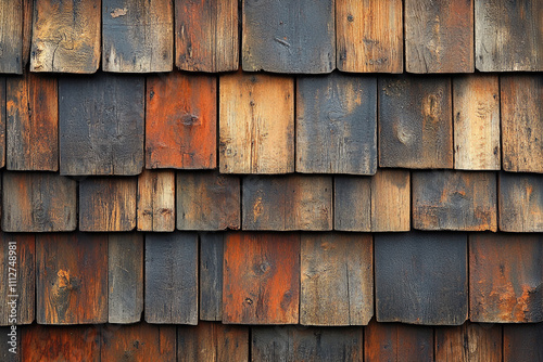 Weathered Wooden Shingle Wall Texture