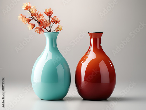 Simple Ceramic Vase Isolated Against Neutral Background