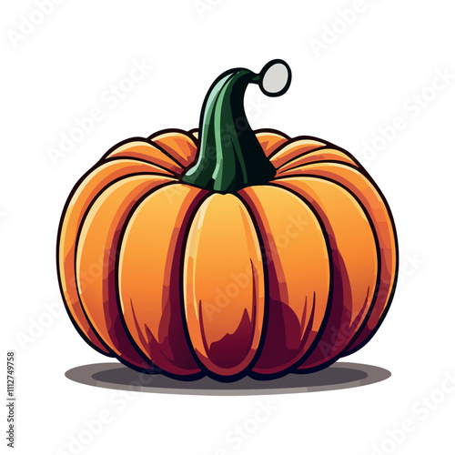 Cartoon-Style Pumpkin for Autumn