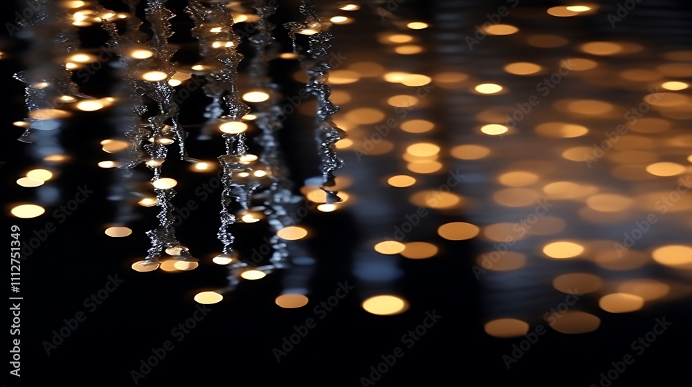 Golden String Lights Create Festive Bokeh Effect Golden String Lights Create Festive Bokeh Effect