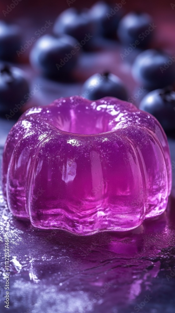 Stunning Purple Jelly Dessert with Blueberries: A Visual Treat Stunning Purple Jelly Dessert with Blueberries: A Visual Treat