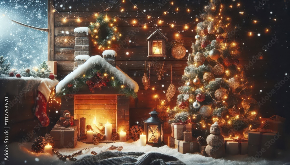 christmas tree and decorations content created with generative AI software. christmas tree and decorations content created with generative AI software.
