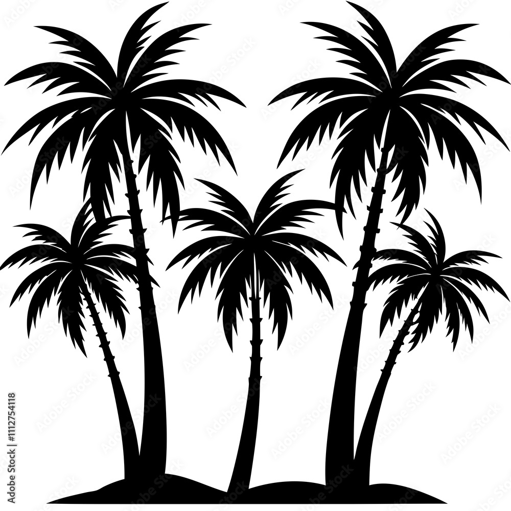 silhouette of palm trees silhouette of palm trees