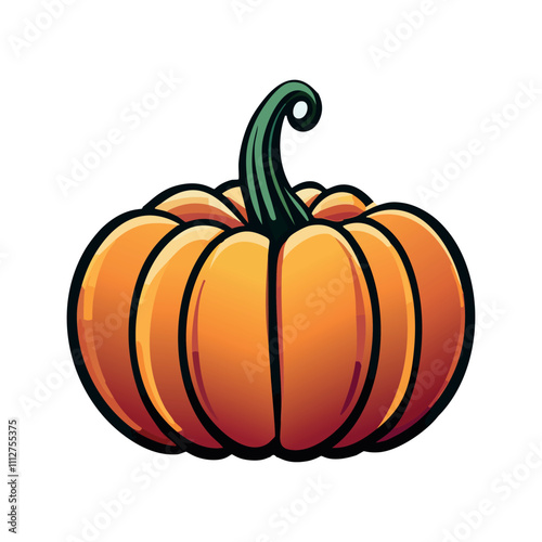 Cartoon-Style Pumpkin for Autumn