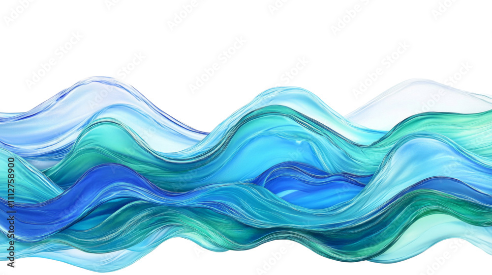 Fototapeta premium Abstract ocean waves transparent background