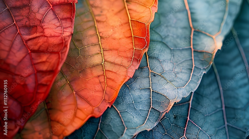 Fototapeta premium Texture of autumn leaf veins