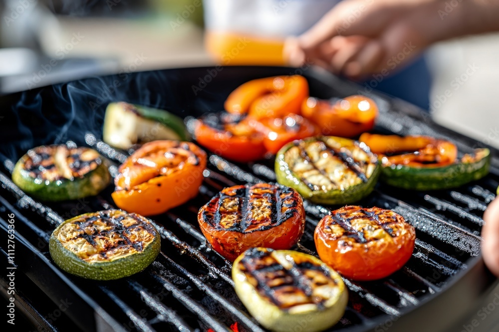Grilled Vegetables on Barbecue Grill: Summer Cooking Outdoors with Zucchini, Tomatoes, Peppers, and More Grilled Vegetables on Barbecue Grill: Summer Cooking Outdoors with Zucchini, Tomatoes, Peppers, and More