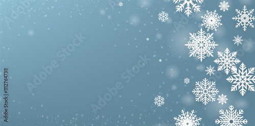 Winter Banner With White Snowflake