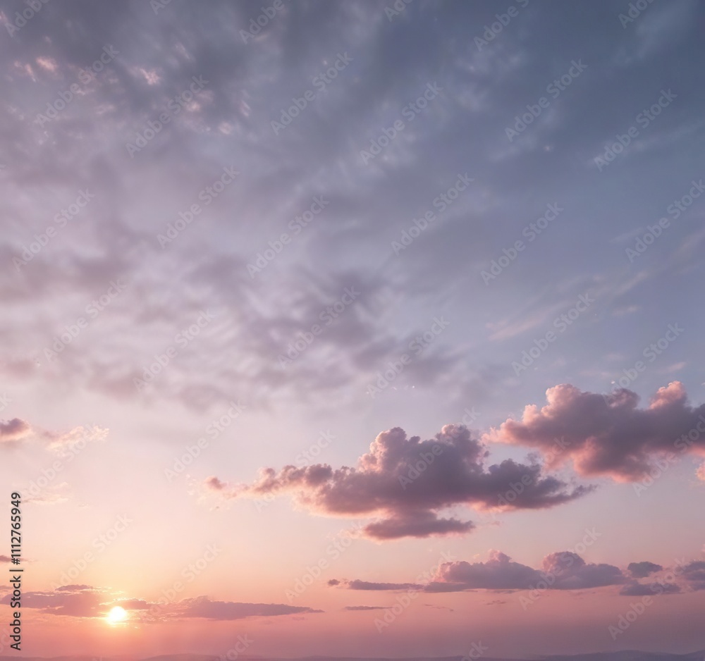 Fototapeta premium sky in soft focus with subtle color gradation, serene atmosphere, subtle gradation, blurred image