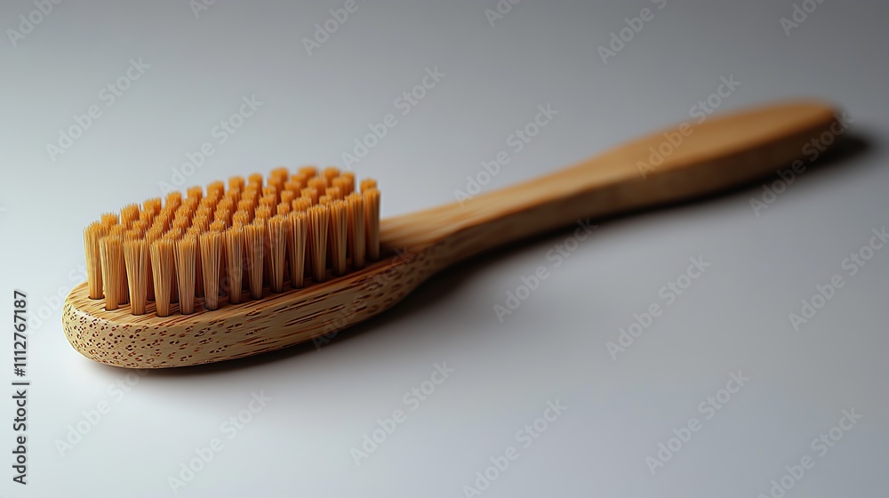 an isolated bamboo toothbrush and dental floss on a white background an isolated bamboo toothbrush and dental floss on a white background