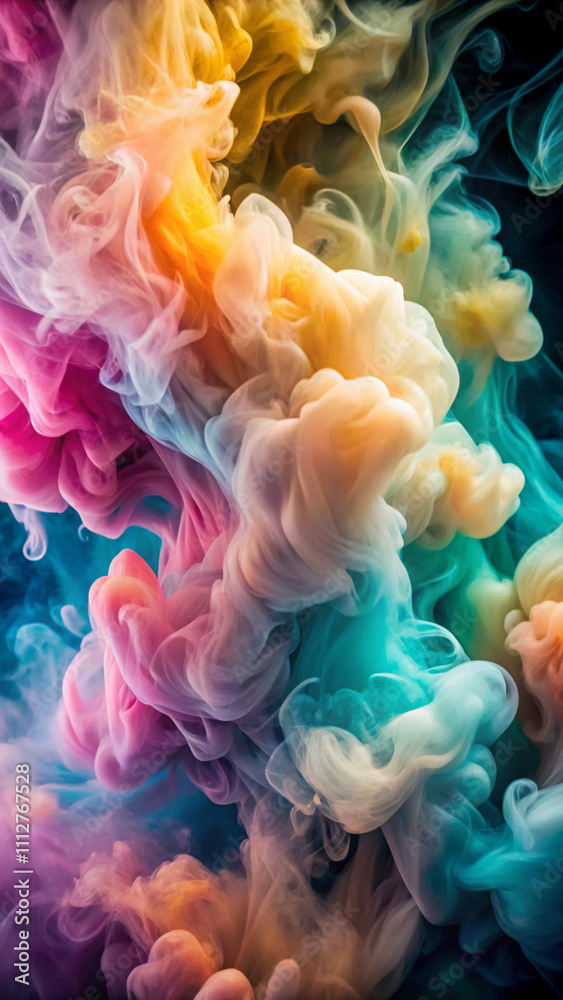 Fototapeta premium Liquid smoke texture background beautiful colors